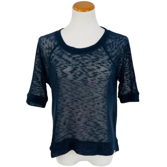 NWT Gilly Hicks x Abercrombie Navy Slouchy Slub Knit Sweater Top - Picture 1 of 14
